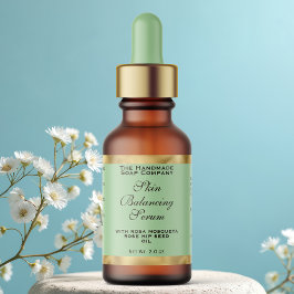 Olive Green & Gold Small Dropper Bottle Label  Adressaufkleber