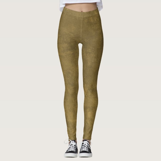 Olive Green Grunge Leggings (Vorderseite)