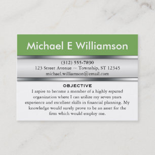 Olive Green Header RESUME Visitenkarten Visitenkarte