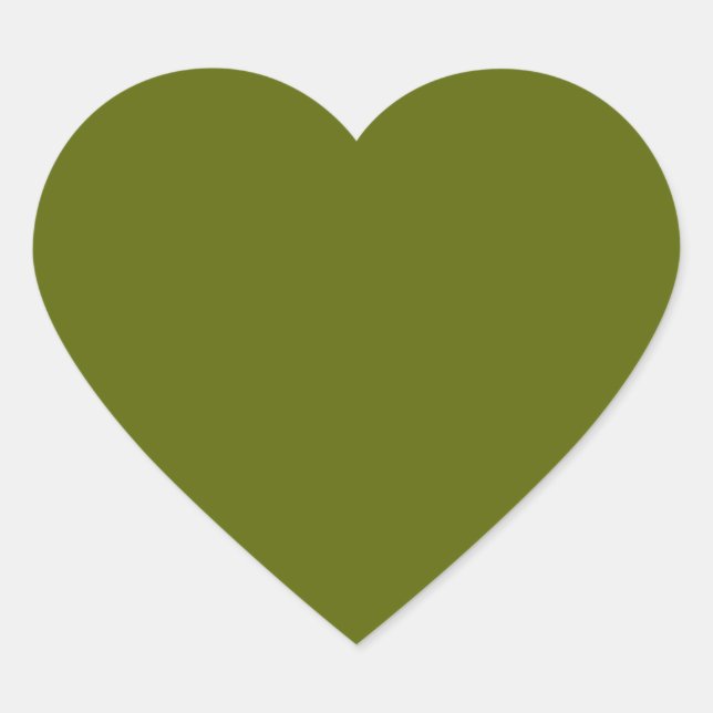 Olive Green Heart Sticker (Vorderseite)