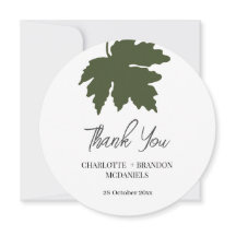 Olive Green Herbst Maple Leaf Hochzeit Vielen Dank