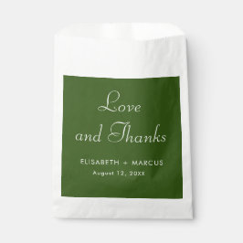 Olive green Hochzeit elegante Gefälligkeitstasche Geschenktütchen