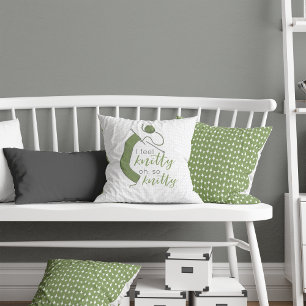 Olive Green Ich fühle mich Knitty, Oh, so Knitty Kissen