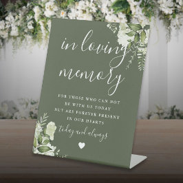 Olive Green in Love Memory Greenerity Wedding Sockelschild