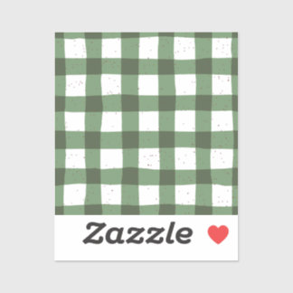 Olive green kariertes Muster Natural Scrapbooking Aufkleber