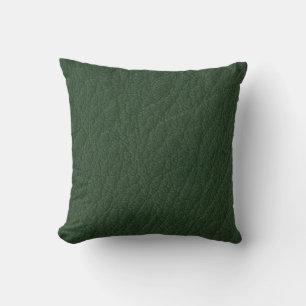Olive Green Leather Print Cushion Textur Muster Kissen