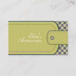 Olive-Green Leder-Look und Muster Visitenkarte