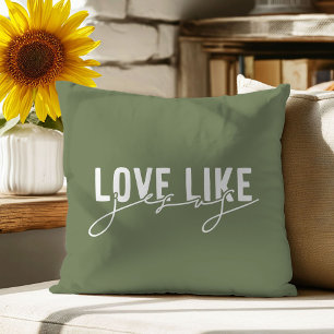 Olive Green Liebe wie Jesus Christlich Throw Kisse Kissen
