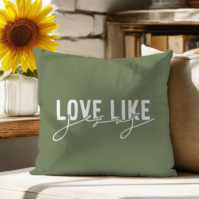 Olive Green Liebe wie Jesus Christlich Throw Kisse Kissen (Von Creator hochgeladen)