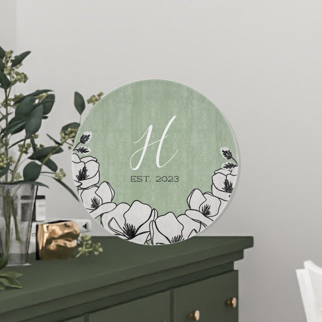 Olive Green Magnolia Blume Custom Schneidebrett (Von Creator hochgeladen)