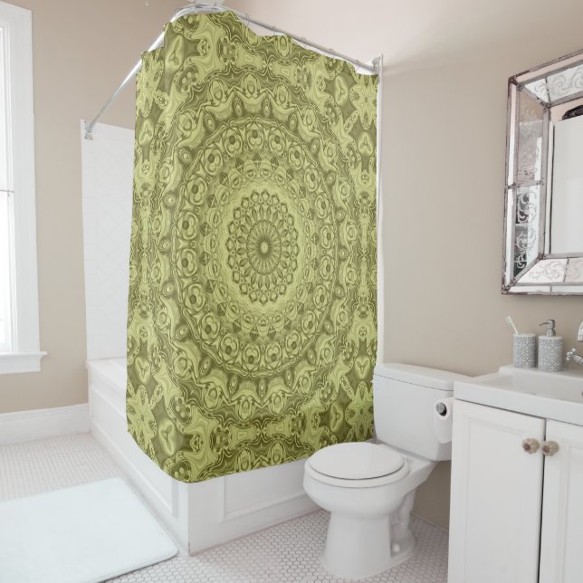 Olive Green Mandala Design Duschvorhang (Beispiel)