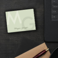 Olive Green Minimal Clean Modern Large Monogram
