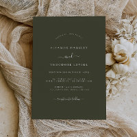 Olive Green Modern Minimalistisch Wedding