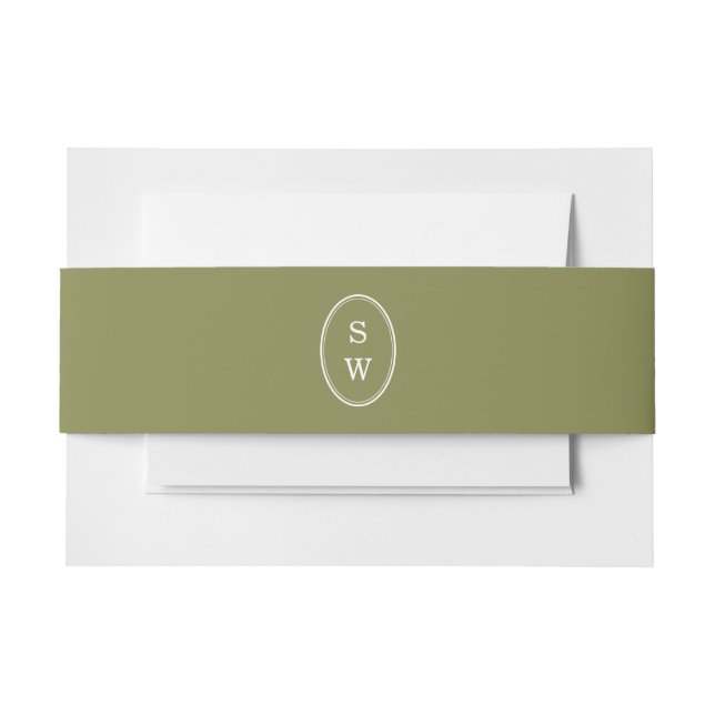 Olive Green Monogram Wedding Belly Band (Vorderseite Beispiel)