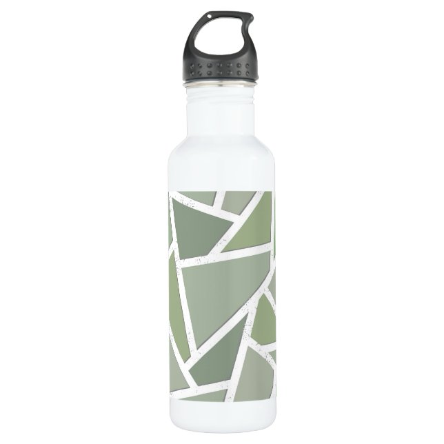 Olive-Green-Mosaik Edelstahlflasche (Vorderseite)