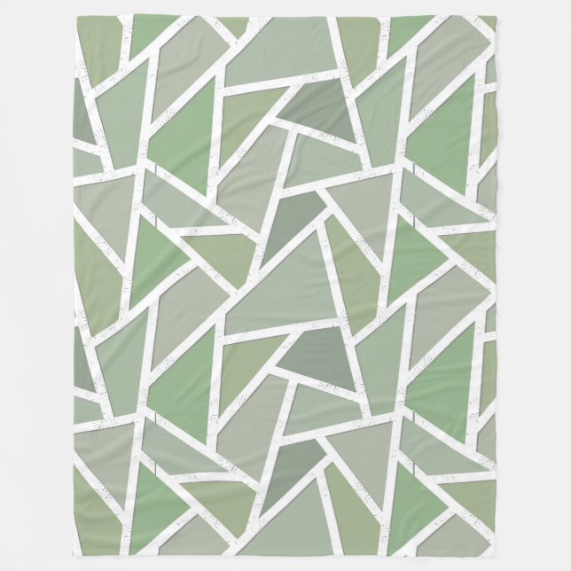 Olive-Green-Mosaik Fleecedecke (Vorderseite)