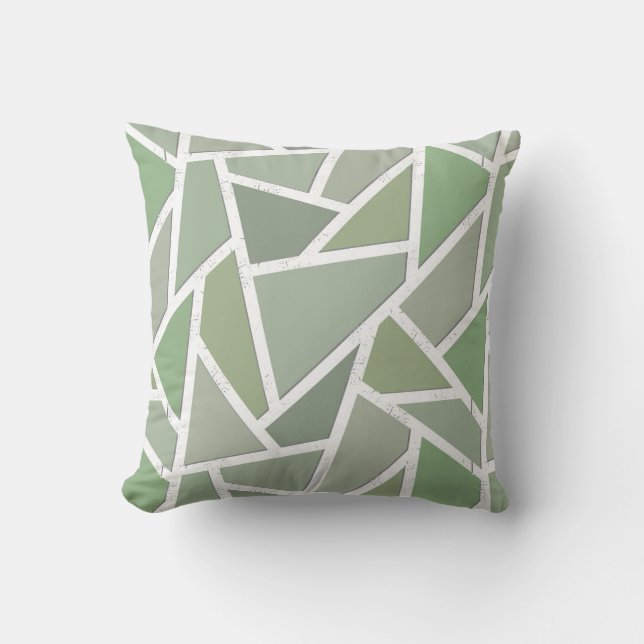 Olive-Green-Mosaik Kissen (Vorderseite)