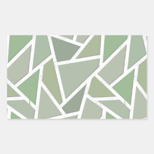 Olive-Green-Mosaik Rechteckiger Aufkleber