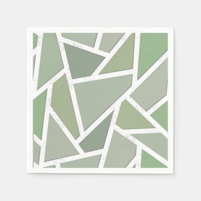 Olive-Green-Mosaik Serviette (Vorderseite)