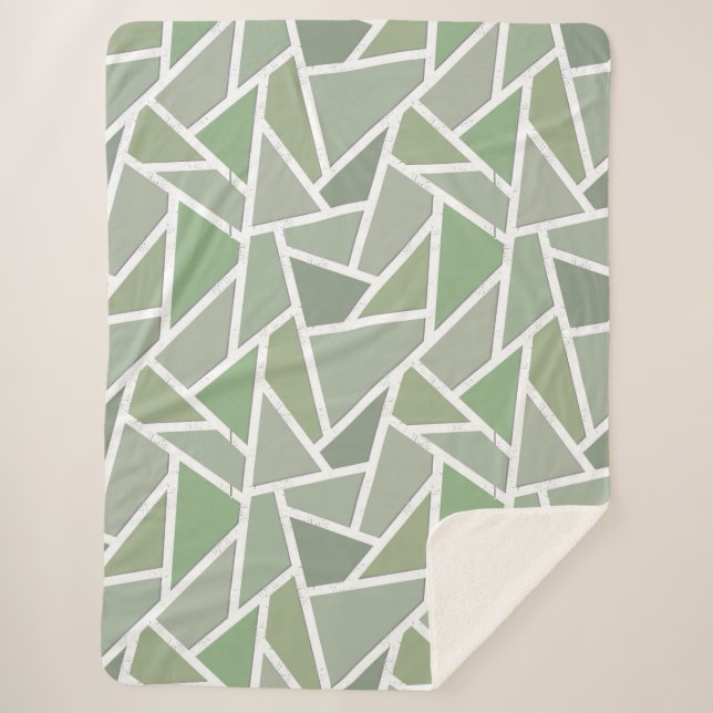 Olive-Green-Mosaik Sherpadecke (Vorderseite)