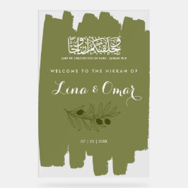 Olive Green Nikkah Acrylic Sign Acrylschild