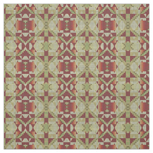 Olive Green Orange Ochre Brown Ethnic Look Stoff
