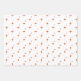 Olive Green, Orange, Pink Retro Mittelalter Jahrhu Geschenkpapier Set