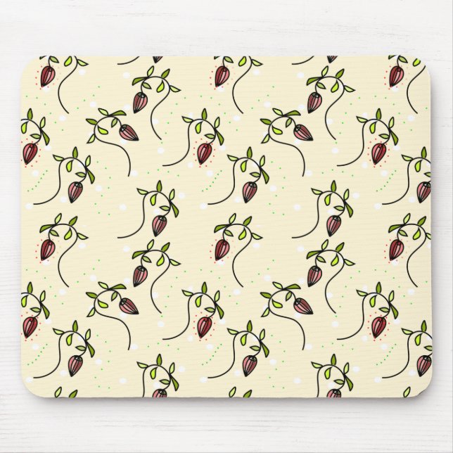 Olive-Green-Ornament Mousepad (Vorne)
