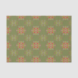 Olive-Green-Ornament Seidenpapier