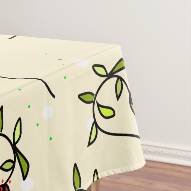 Olive-Green-Ornament Tischdecke (Beispiel)