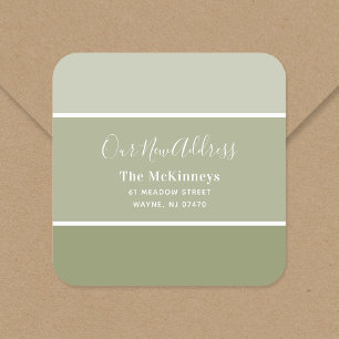 Olive Green Paint Swatch Neue Adresse Quadratischer Aufkleber