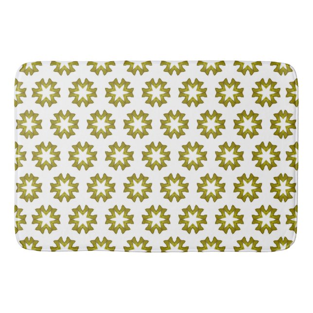 Olive Green Pattern Badematte (Vorderseite)