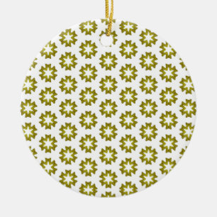 Olive Green Pattern Keramik Ornament