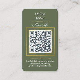 Olive Green | Photo Online RSVP QR Code Wedding Begleitkarte