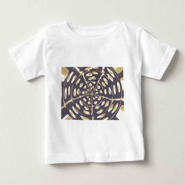 Olive Green Polka Dot Radial Muster Art Print Baby T-shirt (Vorderseite)