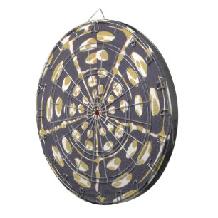 Olive Green Polka Dot Radial Muster Art Print Dartscheibe