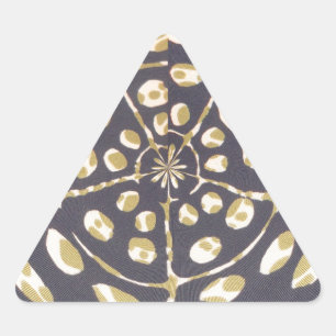 Olive Green Polka Dot Radial Muster Art Print Dreieckiger Aufkleber