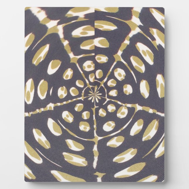 Olive Green Polka Dot Radial Muster Art Print Fotoplatte (Vorderseite)