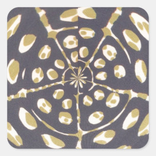 Olive Green Polka Dot Radial Muster Art Print Quadratischer Aufkleber