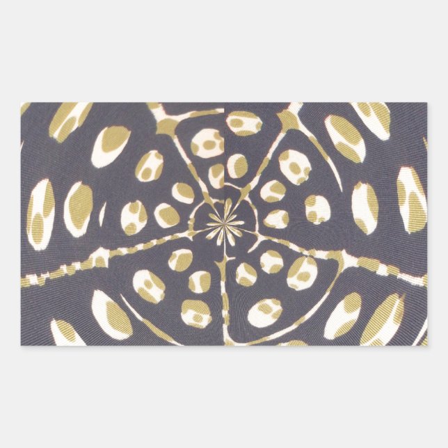 Olive Green Polka Dot Radial Muster Art Print Rechteckiger Aufkleber (Vorderseite)