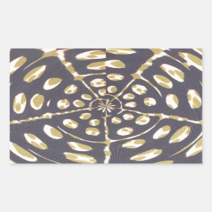 Olive Green Polka Dot Radial Muster Art Print Rechteckiger Aufkleber