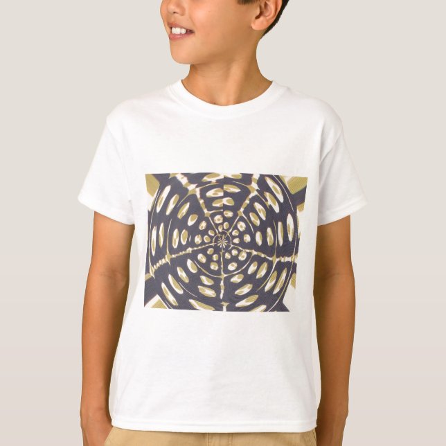 Olive Green Polka Dot Radial Muster Art Print T-Shirt (Vorderseite)