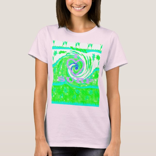 Olive Green Polka Dot Radial Muster Art Print T-Shirt (Vorderseite)