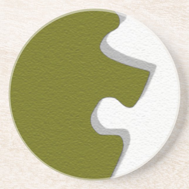 Olive Green Puzzle Coaster Getränkeuntersetzer (Vorne)