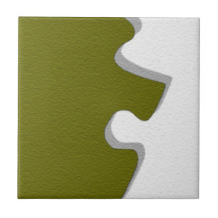 Olive Green Puzzle Piece Tile Fliese