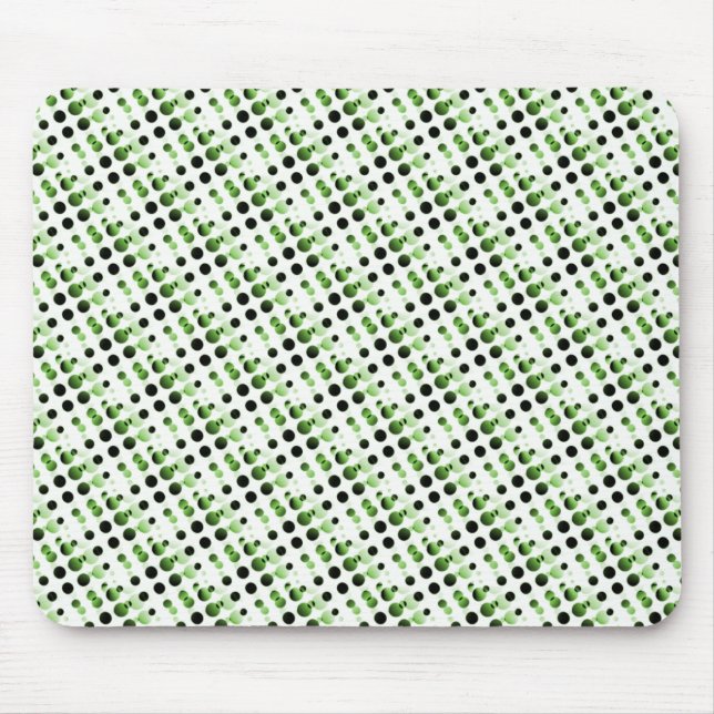 Olive Green Retro Bubbles Mousepad (Vorne)