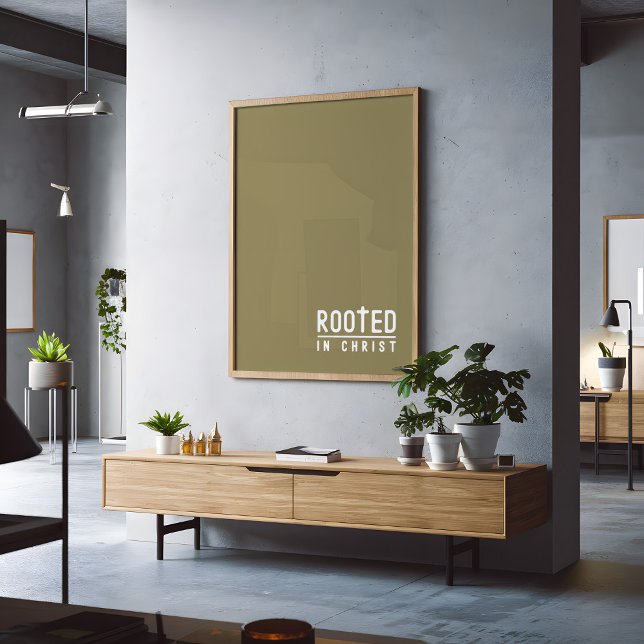 Olive green Rooted Christliche Treue Zitat Poster (Von Creator hochgeladen)