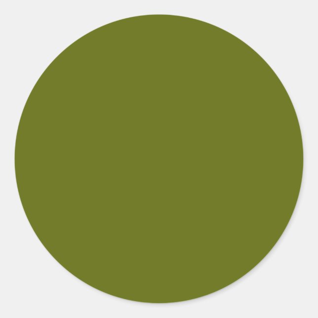 Olive Green Round Sticker (Vorderseite)