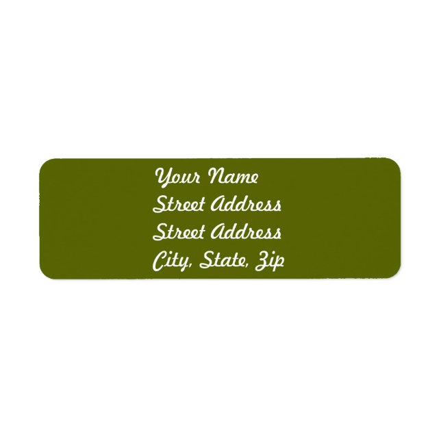 Olive Green Rücksendeadresse Sticker (Vorne)