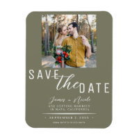 Olive Green Save the Date Foto Wedding
